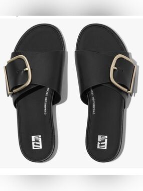 Fitflop Maxi-Buckle Leather Slides